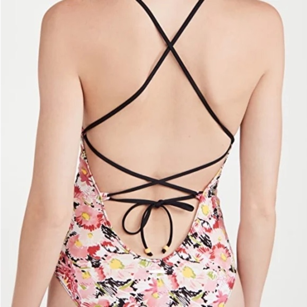 Stella McCartney Pink Floral One Piece Swimsuit NWT - Picture 3 of 16